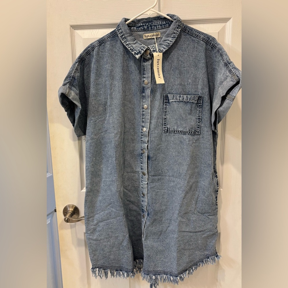 Luvamia Denim Shirt Dress XL